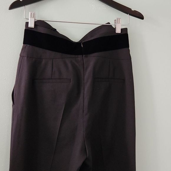 NWT RED VALENTINO Velvet-trimmed grain de poudre flared pants - Picture 10 of 15